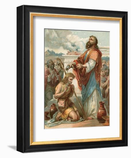 Samuel Anointing David King of Israel-English School-Framed Giclee Print
