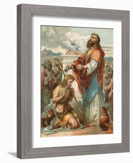 Samuel Anointing David King of Israel-English School-Framed Giclee Print