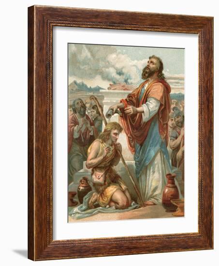 Samuel Anointing David King of Israel-English School-Framed Giclee Print