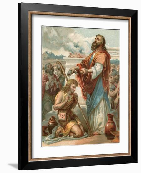 Samuel Anointing David King of Israel-English School-Framed Giclee Print