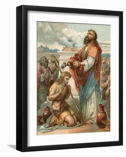 Samuel Anointing David King of Israel-English School-Framed Giclee Print