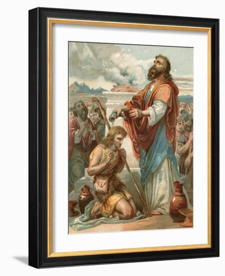 Samuel Anointing David King of Israel-English School-Framed Giclee Print
