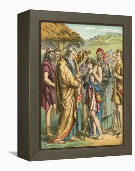 Samuel Anointing David King of Israel-null-Framed Premier Image Canvas