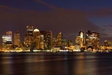 Boston Skyline by Night from East Boston, Massachusetts-Samuel Borges-Photographic Print