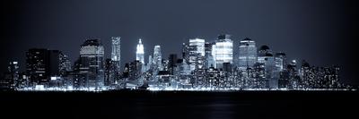 Boston Skyline by Night from East Boston, Massachusetts-Samuel Borges-Framed Photographic Print