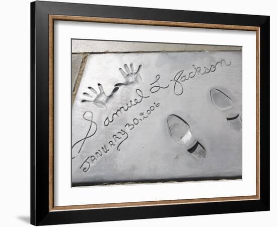 Samuel Jackson, Hand and Foot Prints, Chinese Mann Movie Theatre, Hollywood Boulevard, Los Angeles-Wendy Connett-Framed Photographic Print