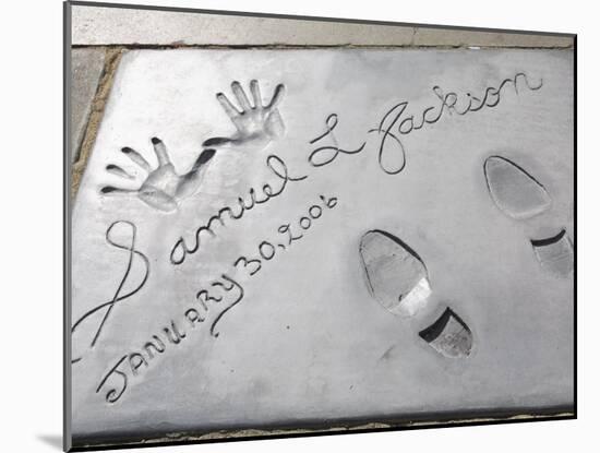 Samuel Jackson, Hand and Foot Prints, Chinese Mann Movie Theatre, Hollywood Boulevard, Los Angeles-Wendy Connett-Mounted Photographic Print