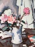 Mixed Roses in a Brown Vase with a Cup, Saucer and Apples, 1928-Samuel John Peploe-Giclee Print