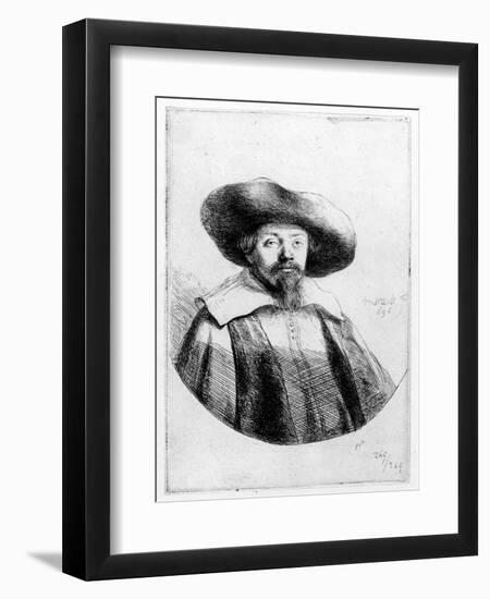 Samuel Manasseh Ben Israel, 1636 (Etching)-Rembrandt van Rijn-Framed Giclee Print