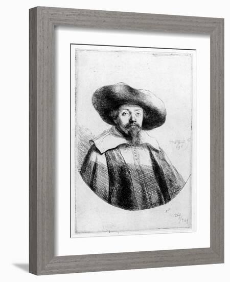 Samuel Manasseh Ben Israel, 1636 (Etching)-Rembrandt van Rijn-Framed Giclee Print