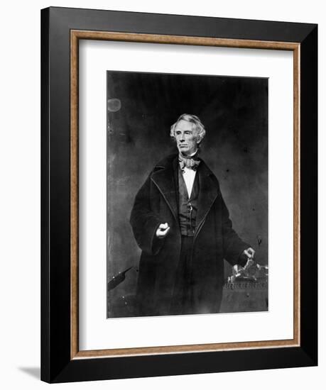 Samuel Morse and his recorder, 1857-Mathew Brady-Framed Photographic Print