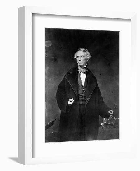 Samuel Morse and his recorder, 1857-Mathew Brady-Framed Photographic Print