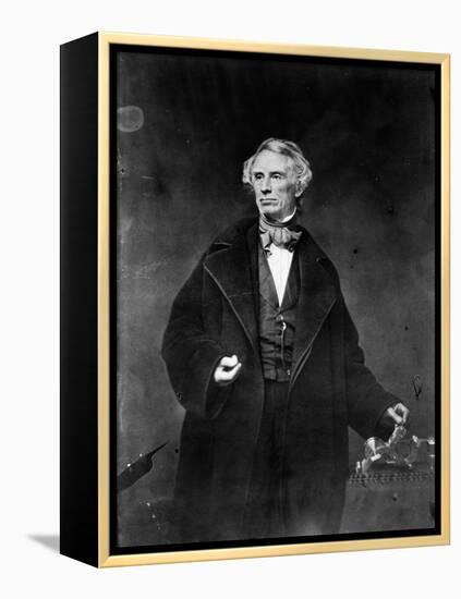Samuel Morse and his recorder, 1857-Mathew Brady-Framed Premier Image Canvas