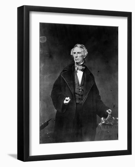 Samuel Morse and his recorder, 1857-Mathew Brady-Framed Photographic Print