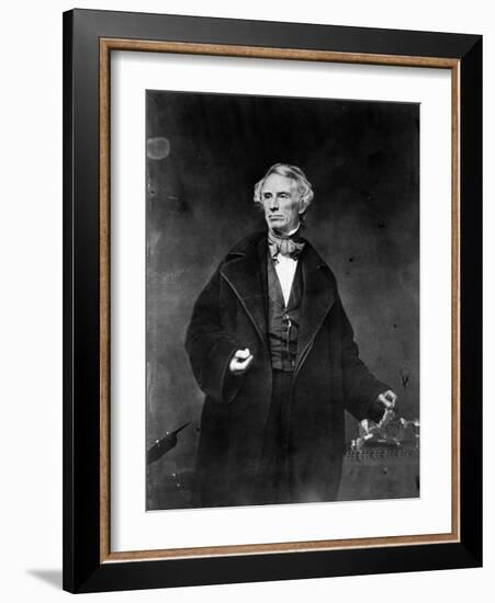 Samuel Morse and his recorder, 1857-Mathew Brady-Framed Photographic Print