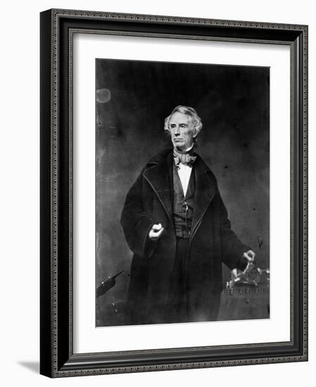 Samuel Morse and his recorder, 1857-Mathew Brady-Framed Photographic Print