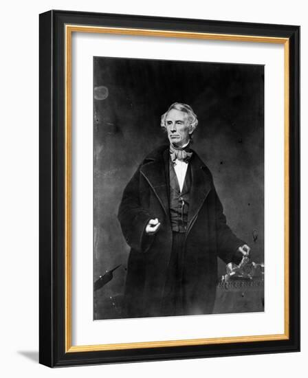 Samuel Morse and his recorder, 1857-Mathew Brady-Framed Photographic Print