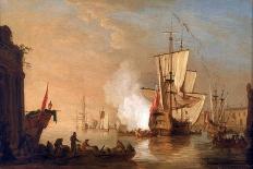 War of the Austrian Succession (1740-1748): the Bombing of Bastia (France), November 6, 1745. Oil O-Samuel Scott-Giclee Print