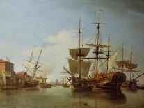 Painting of Old Custom House Quay, 18th Century-Samuel Scott-Giclee Print