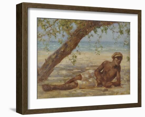 Samuel Under a Tree, Jamaica-Henry Scott Tuke-Framed Giclee Print