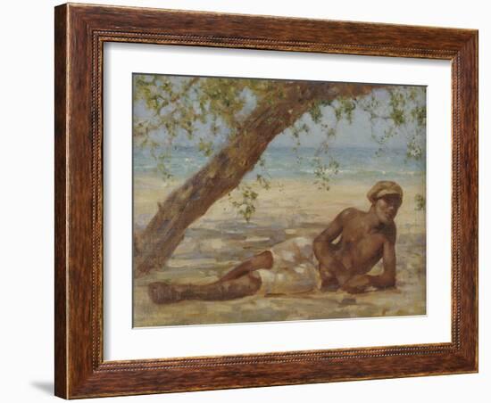 Samuel Under a Tree, Jamaica-Henry Scott Tuke-Framed Giclee Print