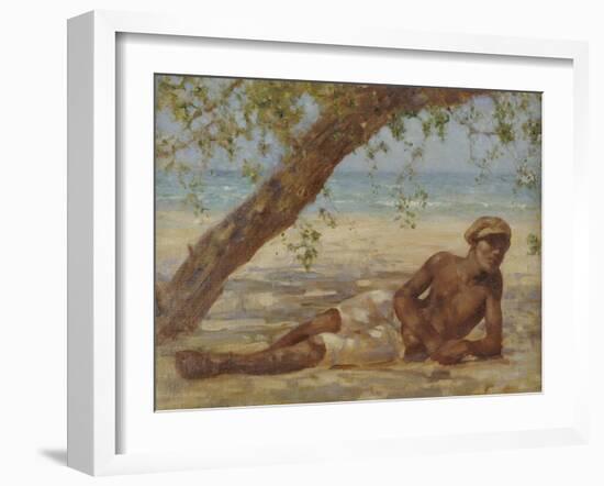 Samuel Under a Tree, Jamaica-Henry Scott Tuke-Framed Giclee Print