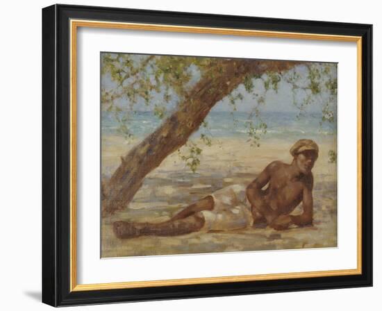 Samuel Under a Tree, Jamaica-Henry Scott Tuke-Framed Giclee Print