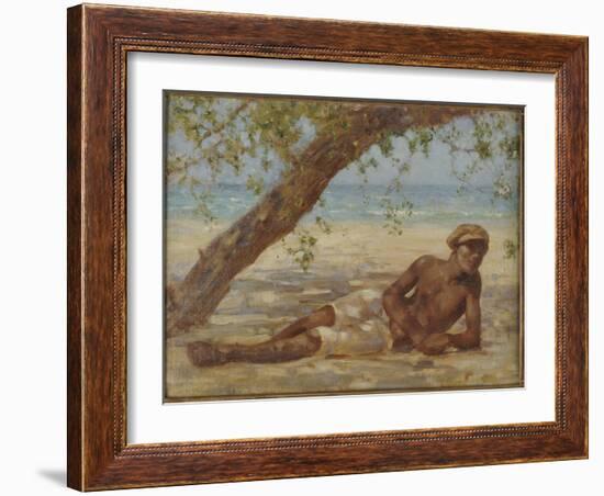 Samuel under a Tree, Jamaica-Henry Scott Tuke-Framed Giclee Print