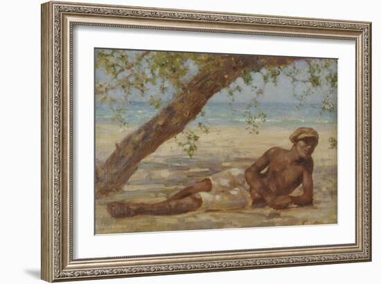 Samuel Under a Tree, Jamaica-Henry Scott Tuke-Framed Giclee Print