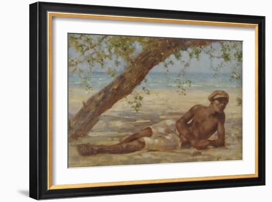 Samuel Under a Tree, Jamaica-Henry Scott Tuke-Framed Giclee Print