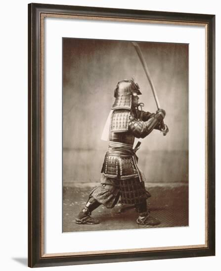 Samurai Brandishing Sword-null-Framed Art Print