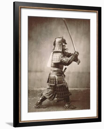 Samurai Brandishing Sword-null-Framed Art Print