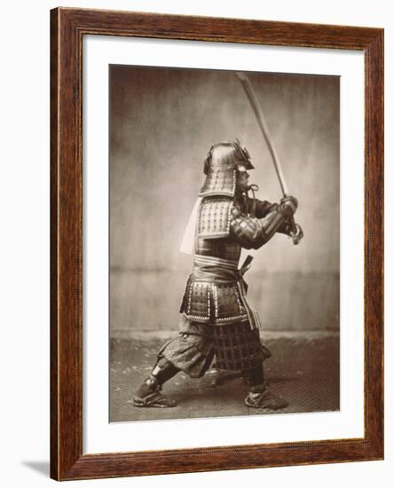 Samurai Brandishing Sword-null-Framed Art Print