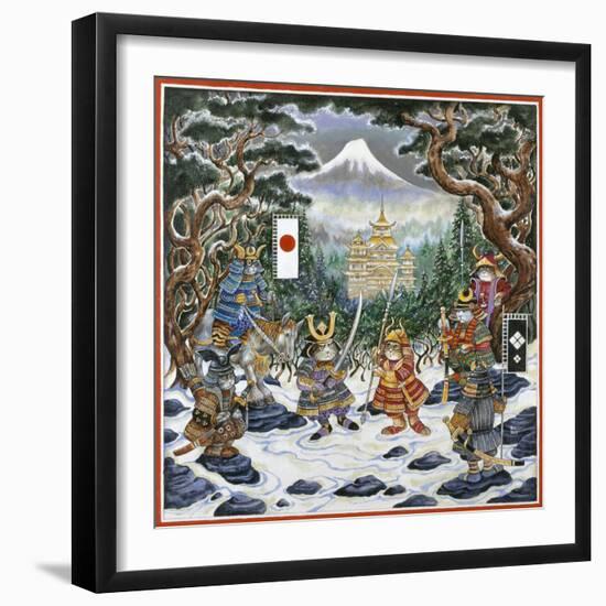 Samurai Cats-Bill Bell-Framed Giclee Print