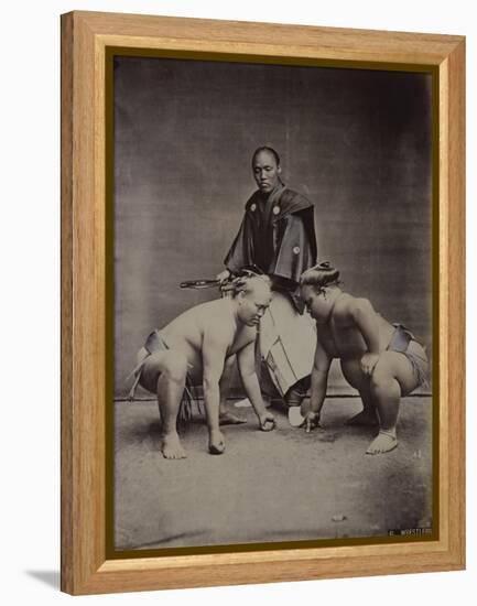 Samurai, Japanese Wrestlers and Tattooed Men, 1870's-90's-null-Framed Premier Image Canvas