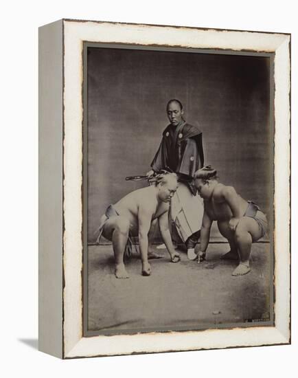 Samurai, Japanese Wrestlers and Tattooed Men, 1870's-90's-null-Framed Premier Image Canvas