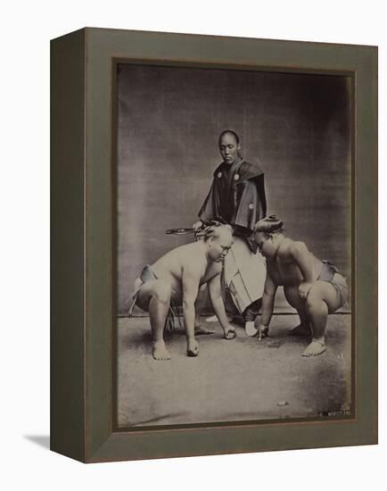 Samurai, Japanese Wrestlers and Tattooed Men, 1870's-90's-null-Framed Premier Image Canvas