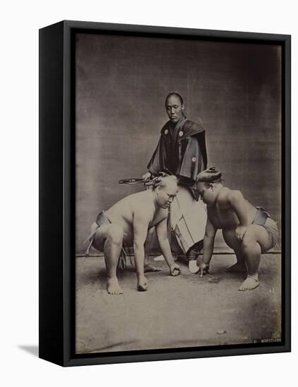 Samurai, Japanese Wrestlers and Tattooed Men, 1870's-90's-null-Framed Premier Image Canvas