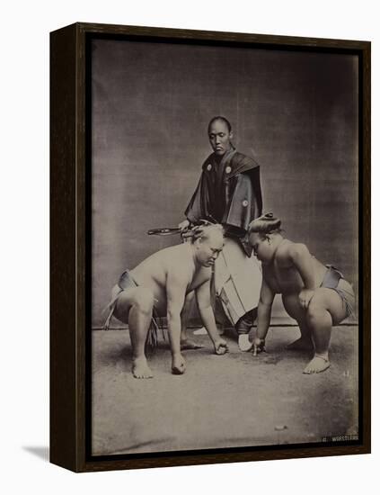 Samurai, Japanese Wrestlers and Tattooed Men, 1870's-90's-null-Framed Premier Image Canvas