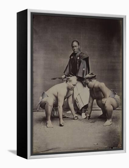 Samurai, Japanese Wrestlers and Tattooed Men, 1870's-90's-null-Framed Premier Image Canvas
