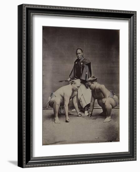 Samurai, Japanese Wrestlers and Tattooed Men, 1870's-90's-null-Framed Giclee Print