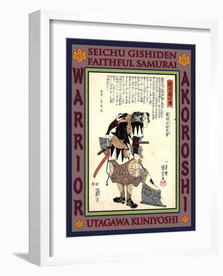 Samurai Kurahashi Zensuke Takeyuki-Kuniyoshi Utagawa-Framed Giclee Print