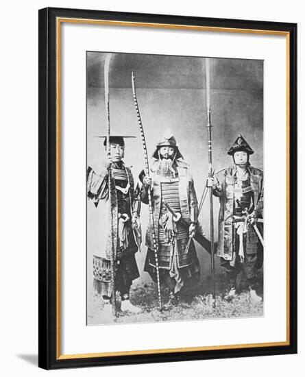 Samurai of Old Japan Armed with Long Bow, Pole Arms and Swords-null-Framed Photographic Print