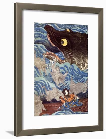 Samurai on the Small Boat-Kuniyoshi Utagawa-Framed Giclee Print