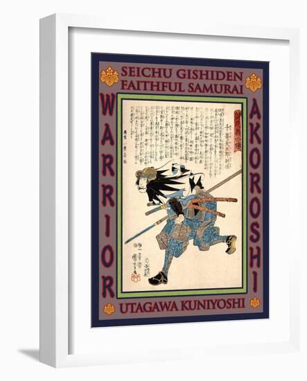 Samurai Senzaki Yagoro Noriyasu-Kuniyoshi Utagawa-Framed Giclee Print