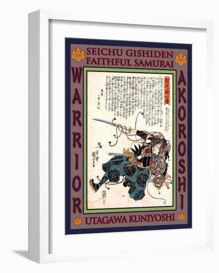 Samurai Sugenoya Sannojo Masatoshi-Kuniyoshi Utagawa-Framed Giclee Print