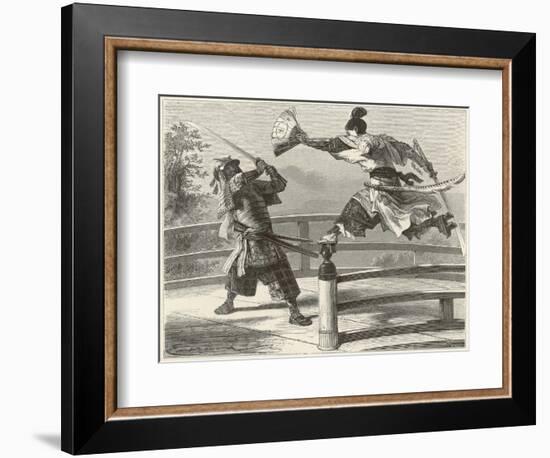 Samurai Warriers Fighting-null-Framed Art Print