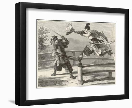 Samurai Warriers Fighting-null-Framed Art Print