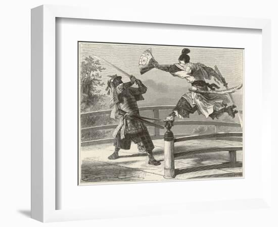 Samurai Warriers Fighting-null-Framed Art Print