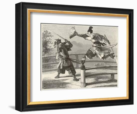 Samurai Warriers Fighting-null-Framed Art Print